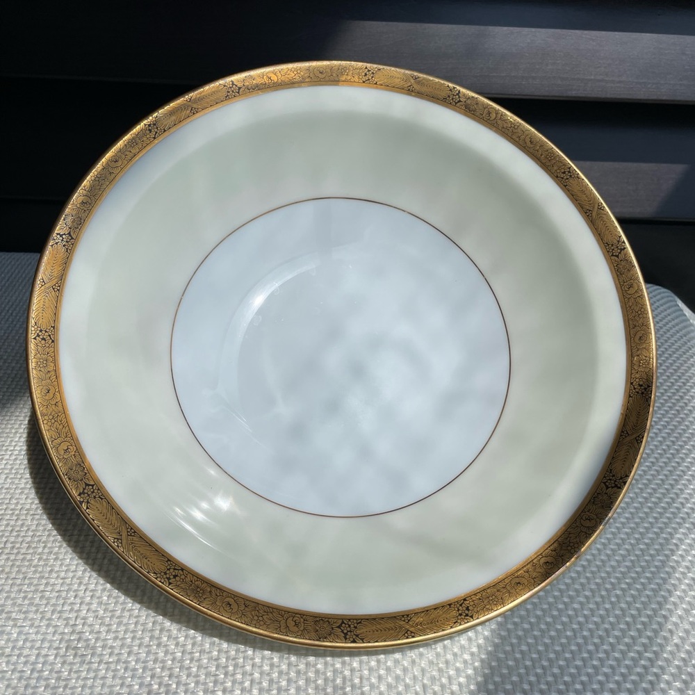 Noritake Goldkin 5675 Round Vegetable Serving Bowl 10 inches Japan 1950s